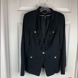 White House Black Market Ruffle Fitted Blazer